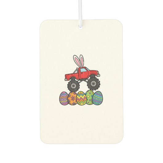 Boys Easter Monster Truck Happy Easter Day Eggs To Autolufterfrischer (Vorderseite)