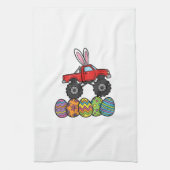 Boys Easter Monster Truck Happy Easter Day Eggs To Geschirrtuch (Vertikal)