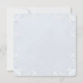 Boys Elegant Baby Blue Rosary Christening Einladung (Rückseite)