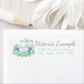 Boys Elephant Baby Dusche Rücksendeadressen-Aufkle (Insitu)