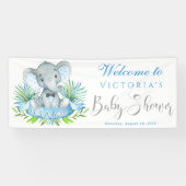 Boys Elephant Baby Shower Banner (Horizontal)