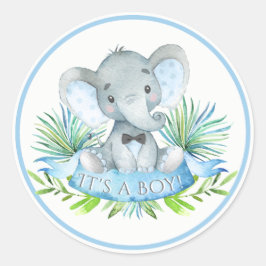 Boys Elephant Baby Shower Stickers