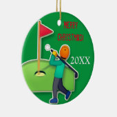 Boys Emoji Golf Grün Weihnachten Keramik Ornament (Rechts)