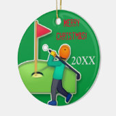 Boys Emoji Golf Grün Weihnachten Keramik Ornament (Links)