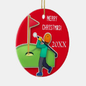 Boys Emoji Golf Weihnachten Keramik Ornament (Rechts)