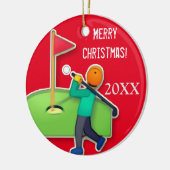 Boys Emoji Golf Weihnachten Keramik Ornament (Links)