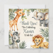 Boy's erste Jungle Safari Danke Karte (Vorderseite)