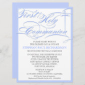 Boys erste Kommunion Einladung Blue (Vorne/Hinten)