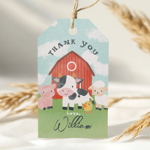 Boys Farm Animal Barnyard Birthday Gevor Geschenkanhänger
