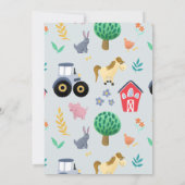 Boys Farm Animals & Blue Traktor Baby Showroom Dankeskarte (Rückseite)