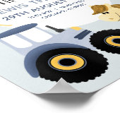 Boys Farm Animals Traktor Birth Stats Baby Kinderz Poster (Ecke)