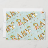 Boys Farm Animals Word Baby Shower Einladung (Rückseite)