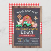 Boys Farm Green Tractor Chalkboard Geburtstag Einladung (Vorne/Hinten)
