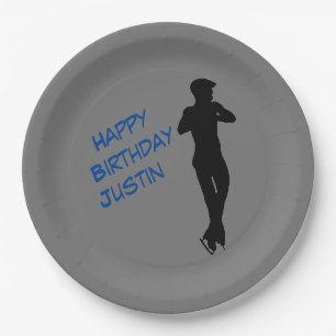 Boys Figure Skaten Happy Birthday Paper Teller