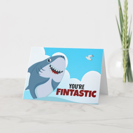 Boys Fintastic Shark Party Danke Karte (Vorderseite)