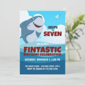 Boys fintastisches Hai-Party Einladung (Stehend Vorderseite)