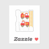 Boy's Fire Truck Fire Theme Big Brother Fire Engin Aufkleber (Blatt)