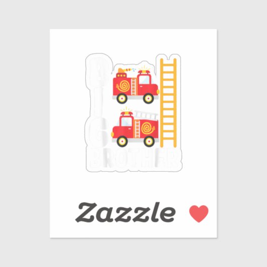 Boy's Fire Truck Fire Theme Big Brother Fire Engin Aufkleber (Blatt)