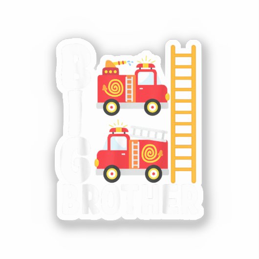 Boy's Fire Truck Fire Theme Big Brother Fire Engin Aufkleber (Vorderseite)