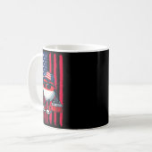 Boys Fishing Rod American Flag Patriotic Fishing F Kaffeetasse (Vorderseite Links)