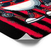 Boys Fishing Rod American Flag Patriotic Fishing F Poster (Ecke)