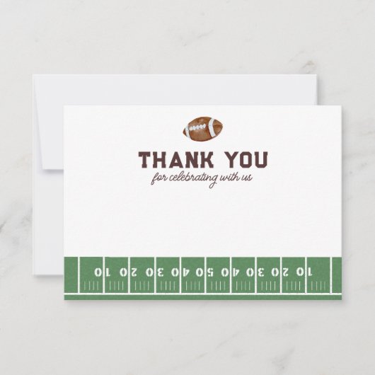 Boy's Football 1. Geburtstag Touchdown Dankeskarte (Vorderseite)