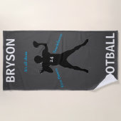 Boys Football First Down Touchdown Beach Handtuch (Vorderseite)