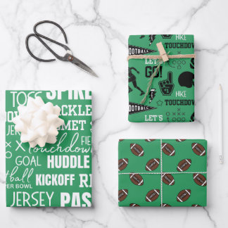 Boys Football First Year Down 1st Birthday Party Geschenkpapier Set