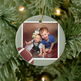 Boys Football Foto Weihnachten Keramikornament