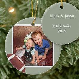 Boys Football Foto Weihnachten Keramikornament