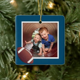 Boys Football Foto Weihnachtsfeier Keramik Ornamen Keramikornament