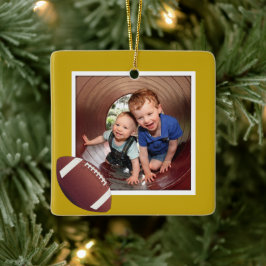 Boys Football Foto Weihnachtsfeier Keramik Ornamen Keramikornament