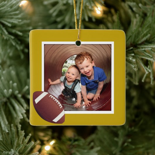 Boys Football Foto Weihnachtsfeier Keramik Ornamen Keramikornament (Baum)