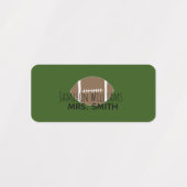 Boys Football Green Waterproof Labels Etiketten (Design 2)