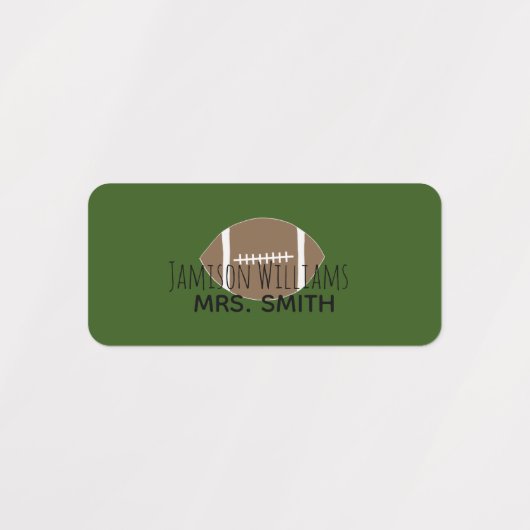 Boys Football Green Waterproof Labels Etiketten (Design 2)