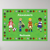 Boy's Football Soccer Personalisiert Poster (Vorne)