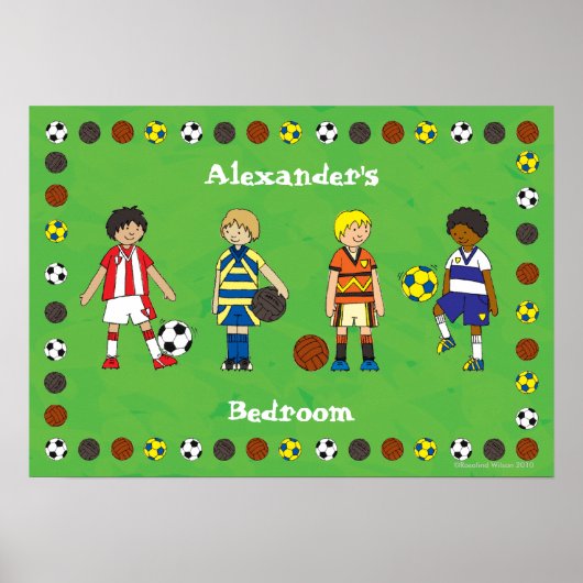 Boy's Football Soccer Personalisiert Poster (Vorne)