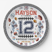 Boys Football Sports Geburtstagsparty Pappteller (Vorderseite)