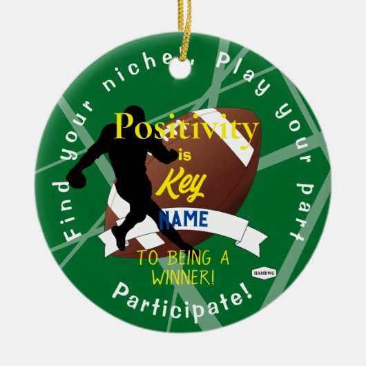 Boy's Football Thema Ornament Green HAMbyWG (Vorne)