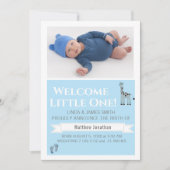 Boys Foto Geburtserklärung Einladung (Vorderseite)