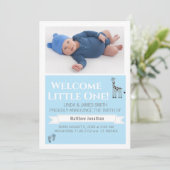 Boys Foto Geburtserklärung Einladung (Stehend Vorderseite)