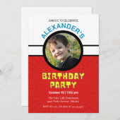 Boys Foto Superhero Birthday Einladung (Vorne/Hinten)