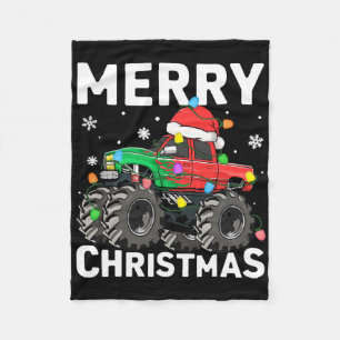 Boys Frohe Weihnachten Monster Truck Santa Hut Kle Fleecedecke