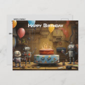 Boy's Fun Birthday Party Postcard #11 Postkarte (Vorne/Hinten)
