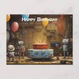 Boy's Fun Birthday Party Postcard #11 Postkarte