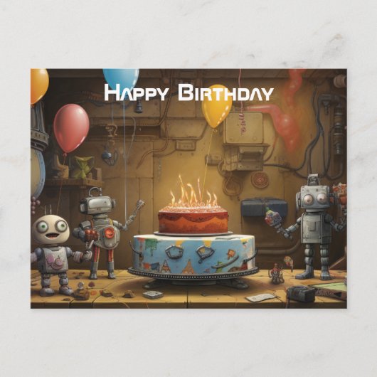 Boy's Fun Birthday Party Postcard #11 Postkarte (Vorderseite)