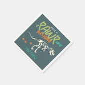 Boys Fun Dinosaur Dig Fossil Kindergeburtstag Serviette (Ecke)
