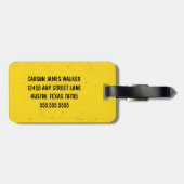 Boys für Baufahrzeuge Personalisiert Gelbe Kinder Gepäckanhänger (Rückseite horizontal)