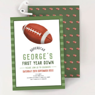 Boys Fußball Sport erstes Jahr bis zum Geburtstag Einladung