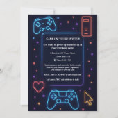 Boys Gamer Arcade Themed Birthday Party Einladung (Vorderseite)